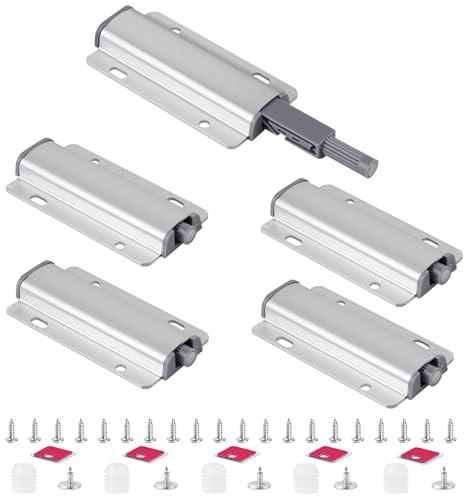 vsshe Push Pull per Ante, 5 Pezzi Scrocco magnetico chiusura magnetica, chiusura magnetica per porta nascosta, con viti di montaggio e magneti autoadesivi, per camper, armadietti della cucina