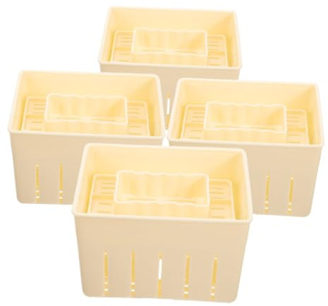 Ipetboom Molde Para Tofu y Queso 4 Piezas, Prensa Manual Para Prensar Tofu, Utensilio Compacto Para Cocina Casera