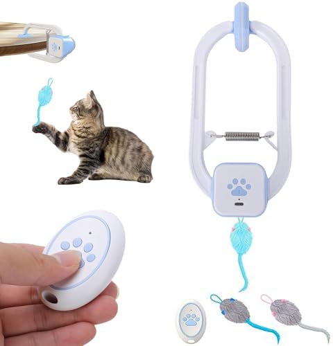 Berriphonia Giocattolo Per Gatti Con Della Porta – Gioco Di Topi Finti A Distanza Intelligente, Dispositivo Interattivo In Modalità Regolabile | Di Gioco Per Esercizi Di Stimolazione Mentale Adatto