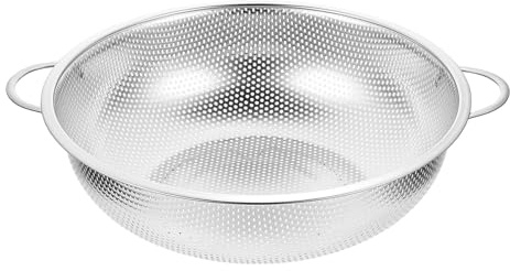 Veemoon Panier Égouttoir à Double Poignée en Acier Inoxydable 304 Épais 31,5 Cm, Passoire Fine pour Fruits et Légumes, Panier Cuisine Polyvalent pour Lavage et Égouttage Quotidien