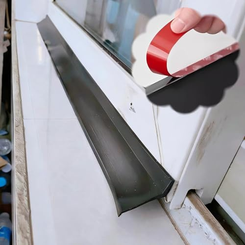Striscia di barriera contro l'acqua del davanzale a 135°, autoadesiva, decorativa tagliabile, universale, guarnizione sotto la porta per balcone/casa/negozio/rimorchio (8,5 m)