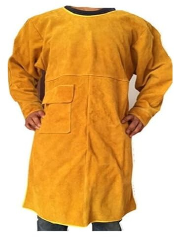 Suministros de soldadura, Ropa de soldador de cuero, mono ignífugo, delantal y traje de protección de metal.(L)