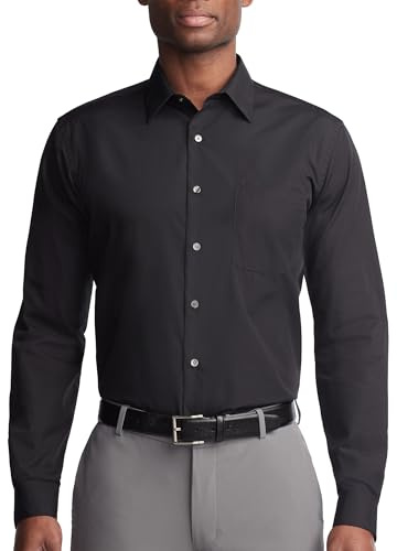 Van Heusen Regular Fit Long Sleeve Dress Shirt BLACK 16.5 Nk 32-33 Sl