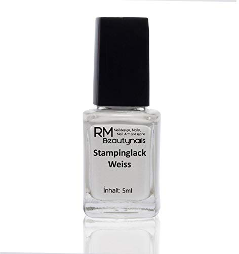Stampinglack Weiss 5ml Stamping Lack Nagellack Nail Polish RM Beautynails