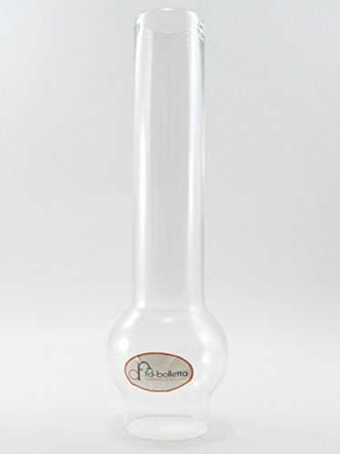 fd-bolletta arredamento e illuminazione Ricambio vetro per lumi ad olio e petrolio campana vetro per lumi,tubi lumi in vetro trasparente t1 Dimensioni:H da 24cm a 25cm,Ø esterno imboccatura 5,3cm