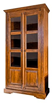 MASSIVMOEBEL24.DE | Oxford Vitrine Akazie 98x46x191, Farbe:Hellbraun lackiert, Größe:98x46x191 cm (BxTxH)