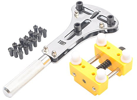 Watch Repair Tool Kit, Set of Back Opener Wrench and Large Watch Case Movement Holder for Waterproof Watch, Change Battery Yourself