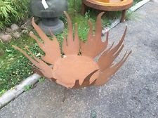 Zen Man Edelrost, Gartendeko, Feuerschale Pflanzschale Kerzen 60 cm rund