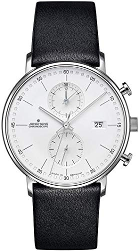 JUNGHANS Herrenuhr Chronoscope Form C 41/4770.00 | mit schwarzem Lederband