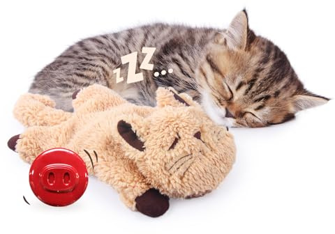 ALL FOR PAWS Cat Toys for Indoor Cats, Purring Cat, Catnip Toys, Cat Plush Toy, Cat Pillow, Anxiety Toys, Kitten Toys, Pet Toy