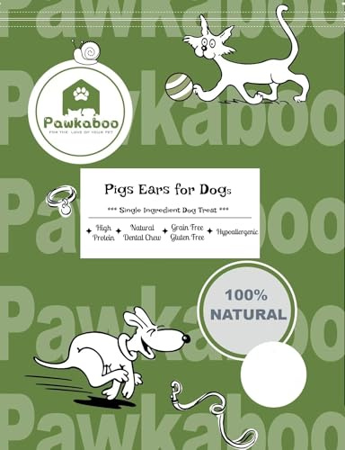 Pawkaboo Natural Dog Treat - Premium Quality Pigs Ears for Dogs - Small to Extra Large size - 100% Natural Dog Treat Chew Snacks (Medium to Large (10 Pack）)
