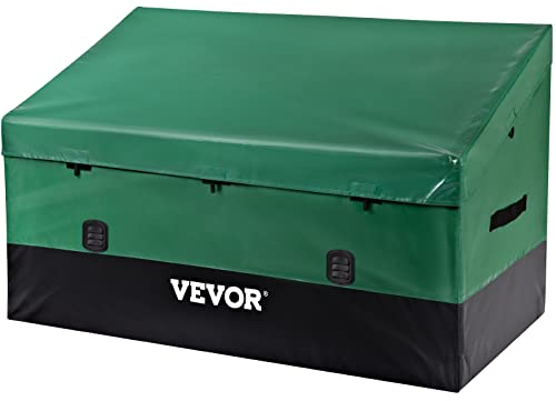 VEVOR 1013L Aufbewahrungsbox für Außenbereich 147x86x108cm Auflagenbox aus wasserdichter PE-Plane Gartentruhe Kissenbox Aufbewahrungsbehälter Gartenbox Ideal für Pools Höfe Gärten,Garagen,Grün&Schwarz
