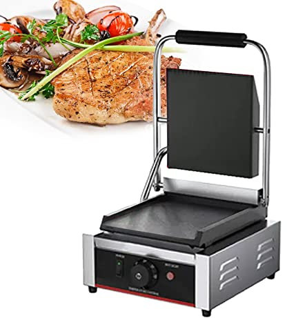 Plancha Cocina Eléctrica Profesional Barbacoa Acero Inoxidable, Temperatura 50-300°C, Plancha Cocina Electrica con Bandeja Recoge Grasa, para Panqueques, Tocino Crujiente, Platos Fritos,811b