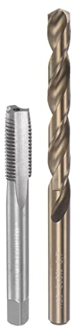 sourcing map Tippen & Bit Sets, M10 x 1.25 H2 Gerade Flötenmaschine Gewindebohrer, 8.7mm M35 Kobalt Hochgeschwindigkeitsstahl (HSS-CO) Twist Bohrer