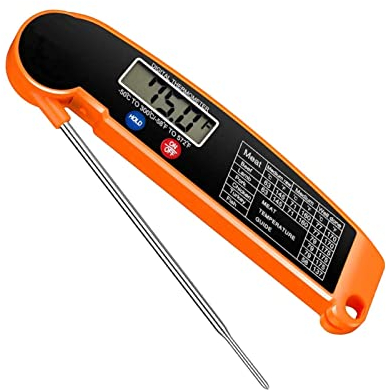 Ssiyiya Digital Meat Thermometer, Instant Read Food Thermometer with LCD Backlight, Foldable Probe & Auto On/Off, Cooking Thermometer Perfect Food Thermometer Air Fryer For Kitchen Cooking, BBQ