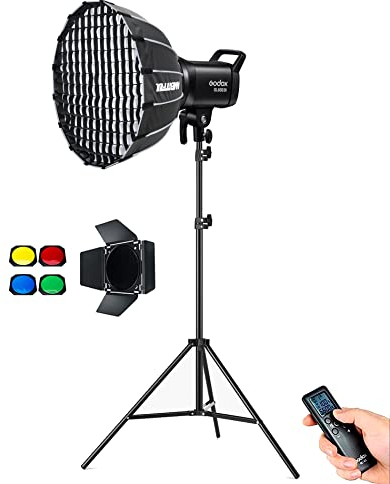Godox SL60IIBi SL60II-Bi 75W LED Video Light,2800K-6500K,CRI96 + TLCI97 +,Builtin 11 FX Effects,Ultra Silent Fan for Newborn Photography,Portrait,Interview Lighting,Video Filming (SL60IIBI Kit1)