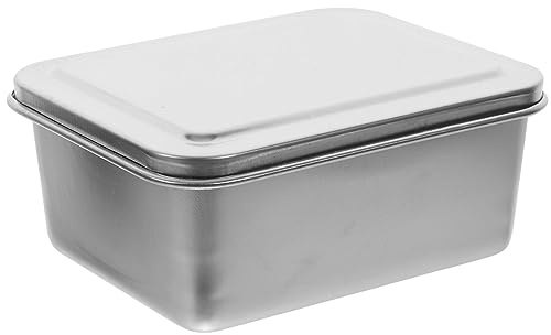 BESTonZON Moule à Gâteau Rectangulaire avec Couvercle Antiadhésif en Acier Inoxydable Design Simple et Surface Épaisse pour Pâtisserie et Tiramisu