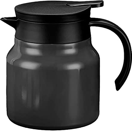 Jarra Térmica para Café, 1L Tetera con Infusor de Té Extraíble | Jarra Térmica de Acero Inoxidable para Té y Bebidas Frías y Calientes (Negro)