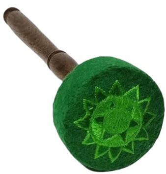 100 pezzi Battente per campana tibetana in legno duro, realizzato a mano, per campana tibetana, per campana tibetana, bastone in feltro, rosso/verde