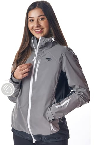 Valkental VERTEX Funktionsjacke Damen, Reflektierend | Wasserabweisend & winddicht, doppelter Reißverschluss, ideal als Lauf-, Fahrrad- & Übergangsjacke, das Original