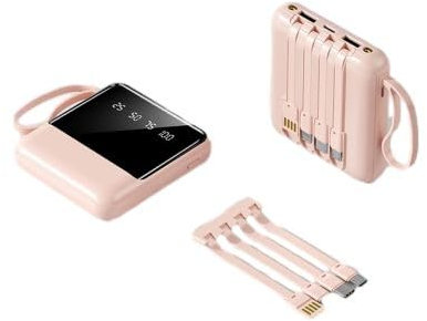 External Battery Large Capacity 20000mAh 5V 2A with LED Display Power Bank Mini Portable Compact Battery 4 Outputs and 3 Inputs Compatible with Mobile Phones and Tablets
