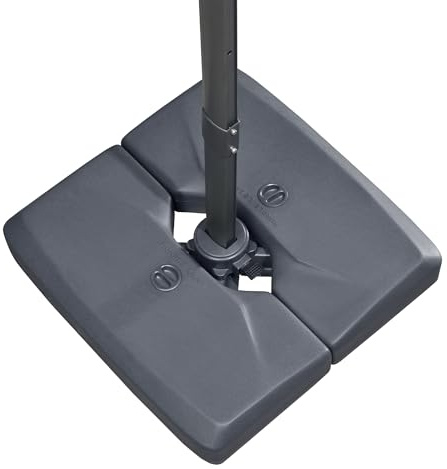 PURPLE LEAF Ampelschirmständer GYBS120 für Acrylimitat-Schirm, Anthrazit | Für Acrylimitat-Schirm, bis 120 kg befüllbar, mit Wasser & Sand, Wetterfestes Material, Hohe Standfestigkeit