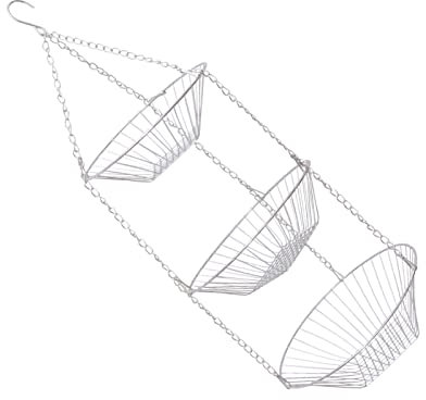 Ciieeo Panier Suspendu En Fil À 3 Niveaux Bol À Balançoire De Fruits Panier En Acier Inoxydable Présentoir De Fruits Présentoir À Légumes