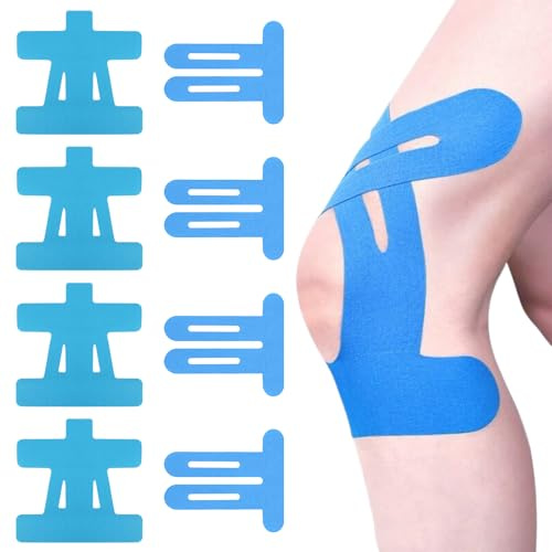 CATOR 8 comprimés bande kinesiologie, tape kinesiologie, Bande de kinésiologie de sport pour les muscles Protéger les genoux, bleu bande de kinésiologie étanche & élastique pour le sport