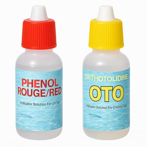 SIQUA Reactivos de Recambio para Medidor de Cloro y pH de Piscina – Kit 2 Botes Líquidos Tipo Gotas Compatibles con Test Manual – Análisis Preciso de Agua para Piscinas, Spas y Jacuzzis