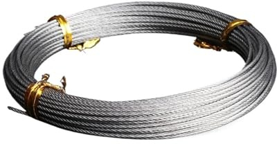 Fune metallica in acciaio inossidabile 304, 1 x 7, corda intrecciata da 0,15 0,2 0,25 0,3 0,4 0,5 0,6 mm, per appendere foto, foto, luci esterne (0,3 mm)