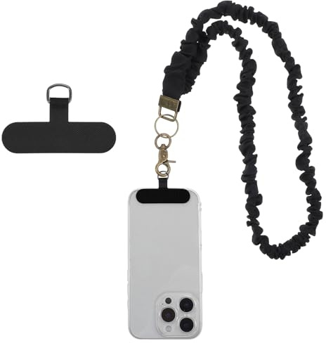 CIATBYYJ Cell Phone Lanyards, Adjustable Cell Phone Lanyard Strap for All Phones, Hand Wrist Strap Lanyard with Tether Tabs for Travel Essentials (Black)