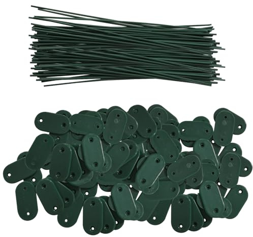 DUINIU Clips De Instalación De Color Verde Oscuro De 100 Piezas, Alambre De Hierro De 100 Piezas, Kit De Instalación De Cercas De Privacidad, Herramientas De Jardinería De Jardín.
