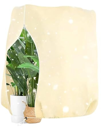 Winter-Pflanzenabdeckung | atmungsaktive Abdeckung mit Kordelzug für Blumen und Sträucher | Frostschutzhülle für Pflanzen, für Gemüse, kleine Bäume, Zitrusfrüchte, Blaubeeren