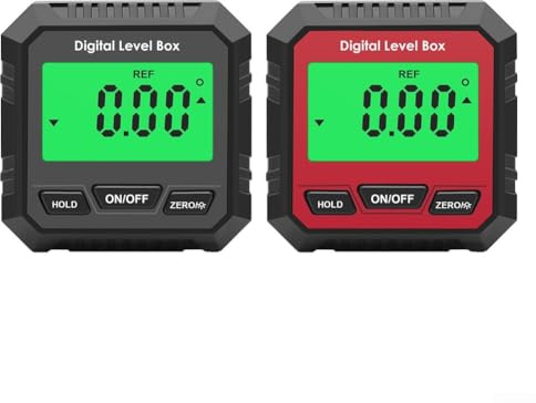 Goniometro digitale, inclinometro magnetico a 360° con display LCD retroilluminato, calibro smussato in ABS per professionisti della lavorazione del legno e delle costruzioni (VA107)