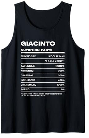 Giacinto Dichiarazione Nutrizionale Nome Divertente Canotta