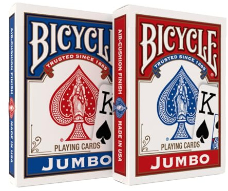 US Playing Card Co. 1004949 Carte da gioco Bicycle Jumbo, 2 pacchi (blu e rosso)