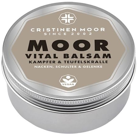 CristinenMoor Moor Vital Balsam I Moor Salbe 200 ml I Mooreinreibung mit Naturmoor I Heilmoor plus Campher und Fichtennadelöl für Muskeln und Gelenke