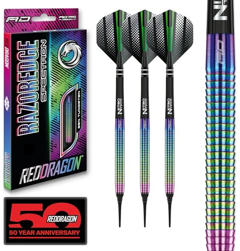 RED DRAGON Razor Edge ZX1: 22g Tungsten Darts Set mit Flights und Schäfte