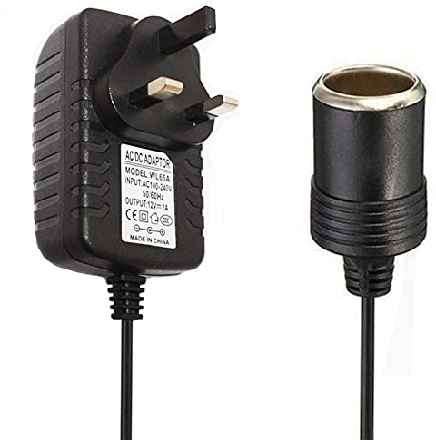 MILIWAN Car plug DC Adapter 240V 2A AC Mains to 12V DC, Car Converter Socket Voltage UK Plug Household Cigarette Lighter Voltage Converter AC to DC(Maximum power 24W)