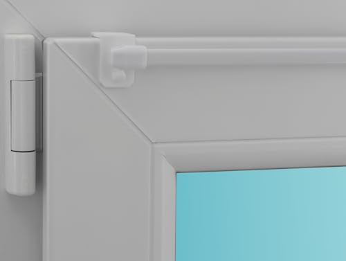 Gardinenstange „Hawaii“, weiß, oval, ausziehbar, inkl. klemmbaren Fensterhaken für Befestigung oben am Fenster Klemmberich 15-20 mm (40-60cm)