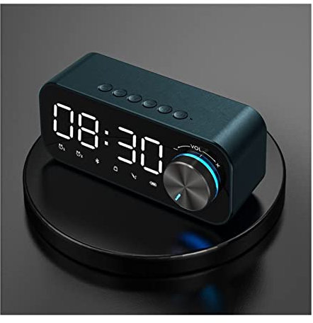 FURUIWUFENG Cassa Bluetooth Colonna Wireless Altoparlante Allarme Sveglia Sveglia Blue Dente Speaker Esterno Impermeabile Supporto Portatile Tf. Carta Radio AUX Input Casse per pc (Color : Blue)