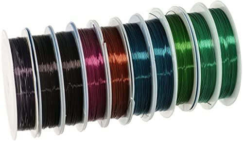 KOTARBAU® 10 Rollen Kupfer-Draht 0,5 mm x 5.5 m Schmuckdraht-Spulen Verschiedenen Farben
