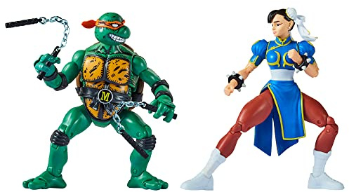 BANDAI Multipack Ninja Turtles und Street Fighter - Mike vs Chun Li, Mehrfarbig P81252