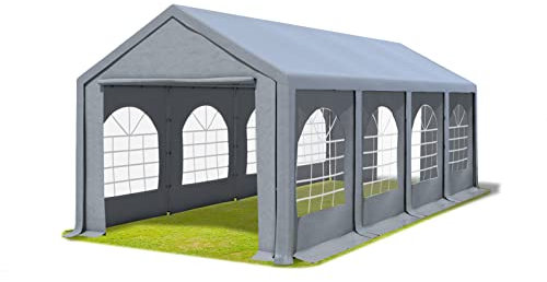 Stabilezelte Partyzelt 3x8m Modular Professional PVC 500 g/m² mit Fenster GRAU