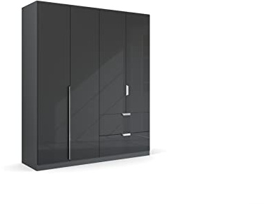 Rauch Möbel Quadra-Spin Glamour, Schrank, Hochglanz Effektgrau, Breite 181 cm