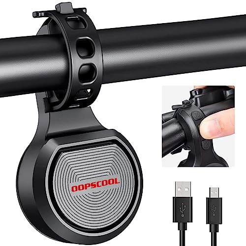 Clacson Bici Elettrico 4 Suoni,Campanello per Bicicletta Regolabile 80-130DB, Ricaricabile tramite USB, Accessori Impermeabili per Biciclette per Adulti e Bambini - Campanelli per Mountain Bike