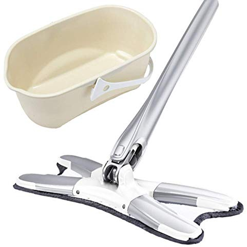 SinSed 360-Grad-Schmutzentfernungs-Mopp- und Eimer-Set | Langlebiges Mikrofaser-Pad | Einfach zu bedienender Flachmopp | Ideal für Keramikfliesen | Größe: 140 x 37 x 15 cm (55 x 15 x 6 Zoll)