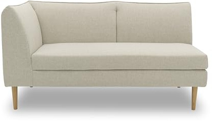 DOMO. collection Outdoor Chaiselounge Juist, Holzfüße, beige | Chaiselounge links mit hochwertigen Holzfüßen für entspanntes Outdoor-Wohnen, 159 x 82 x 82 cm (BxTxH)