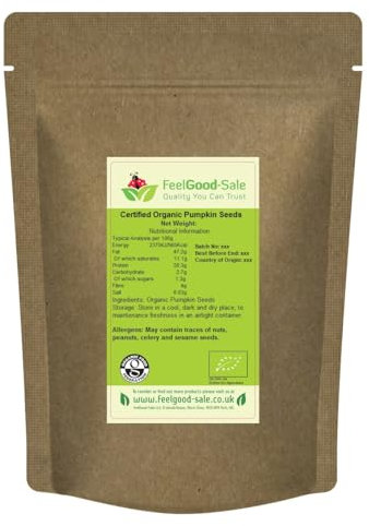 1kg Organic Pumpkin Seeds , Certified, Raw, Natural (1kg)