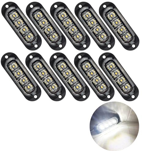 Krtopo 10X Seitenmarkierungsleuchte 12/24V Anhänger-Seitenleuchte Licht | für LKW Wohnmobil Wohnwagen (Weiß)